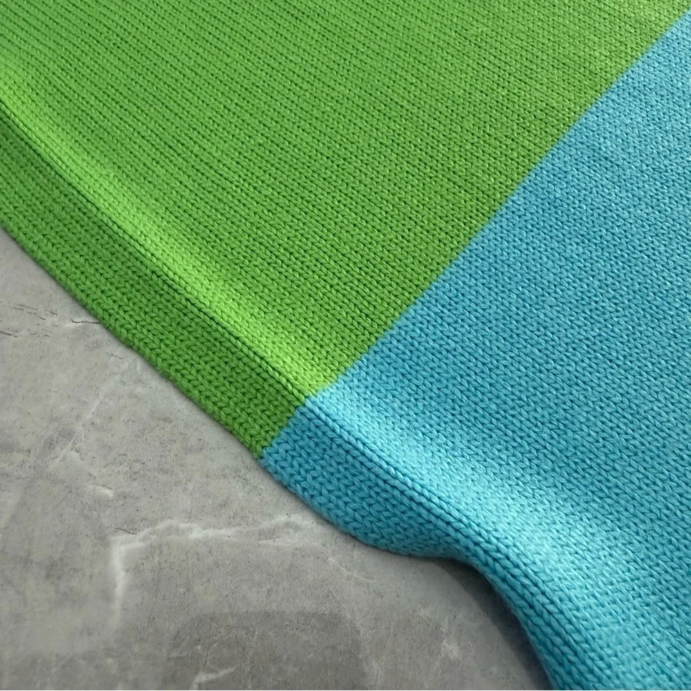 Tommy Hilfiger Colorblock Tassel Throw Blanket